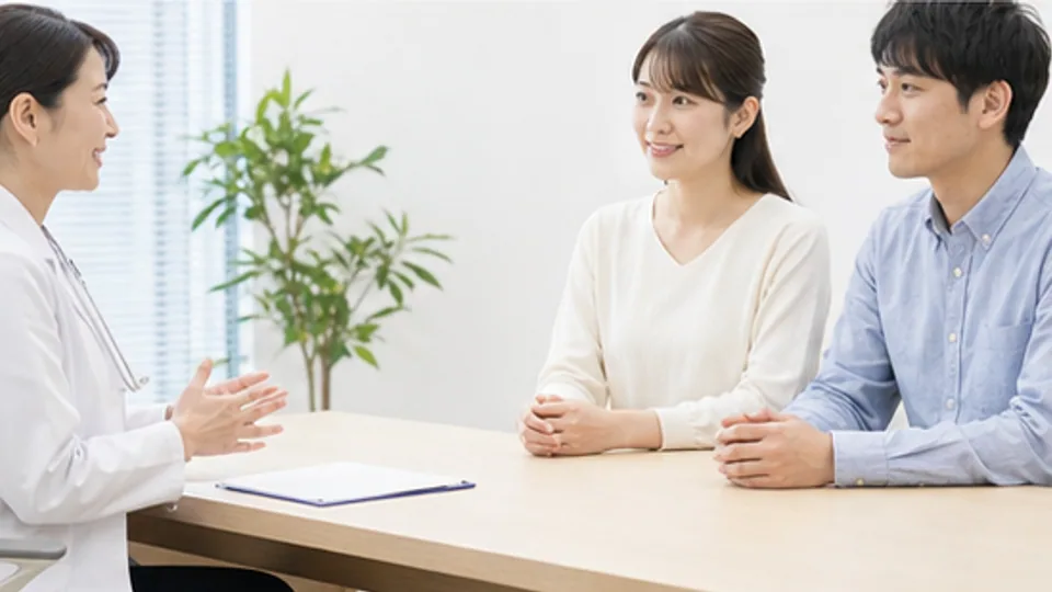 健康について医療専門職へ相談する二人
