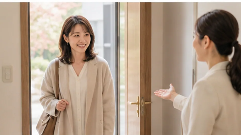 明るい相談室で婚活アドバイザーを訪ねる女性