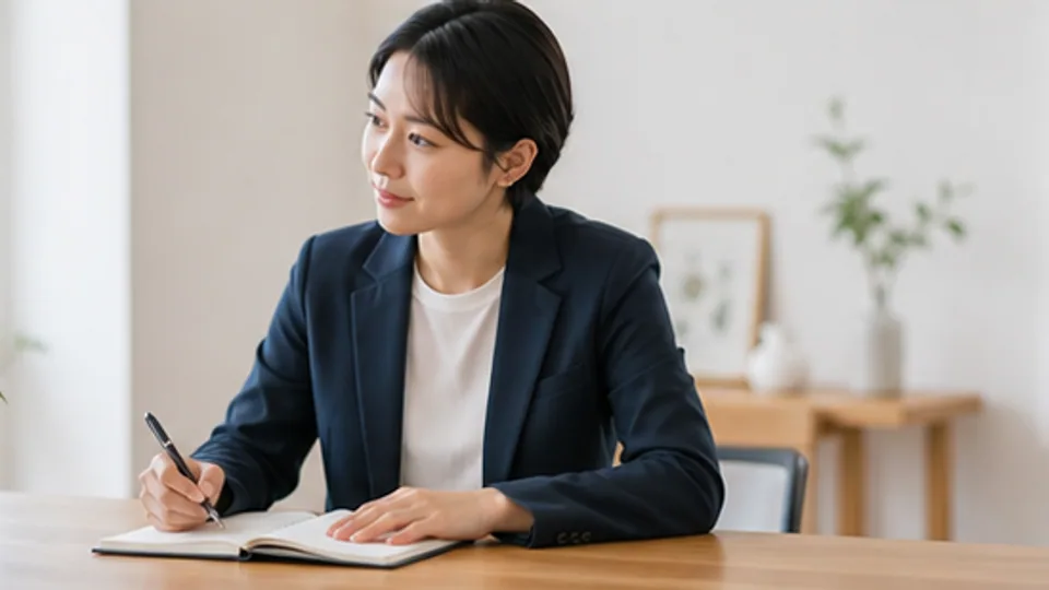 婚活の小さな一歩を計画する様子