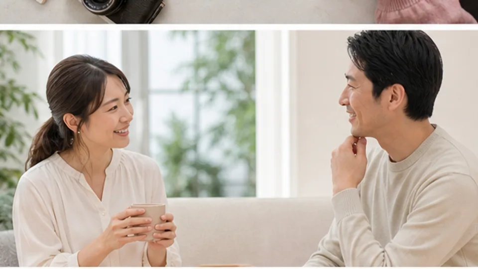 明るい室内で自然なプロフィール写真を撮影する準備