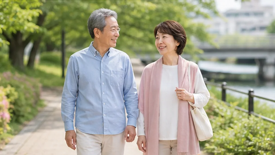 窓口で婚姻に関する書類を確認する二人