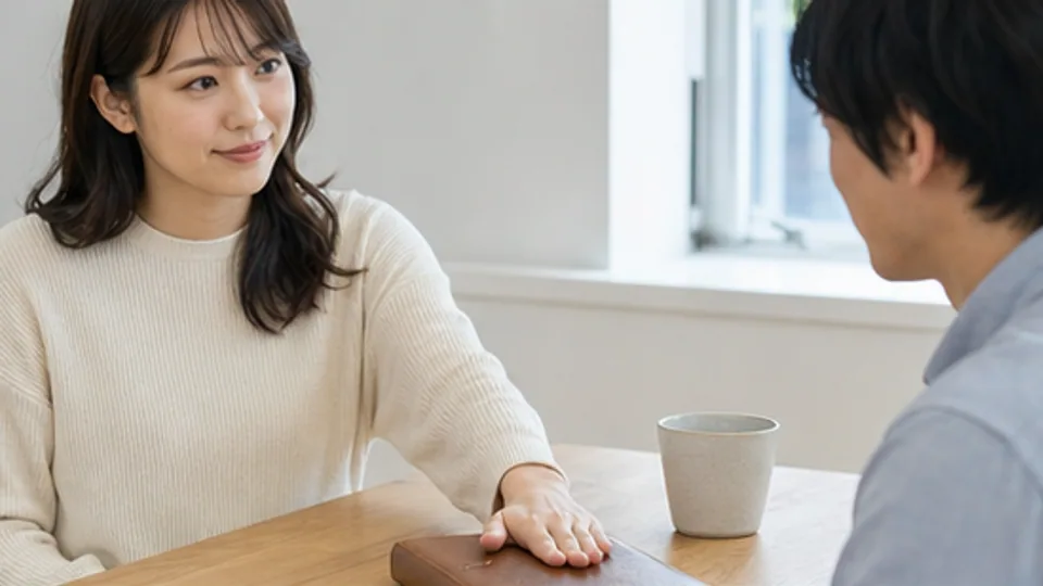 明るい場所で関係について穏やかに話す二人