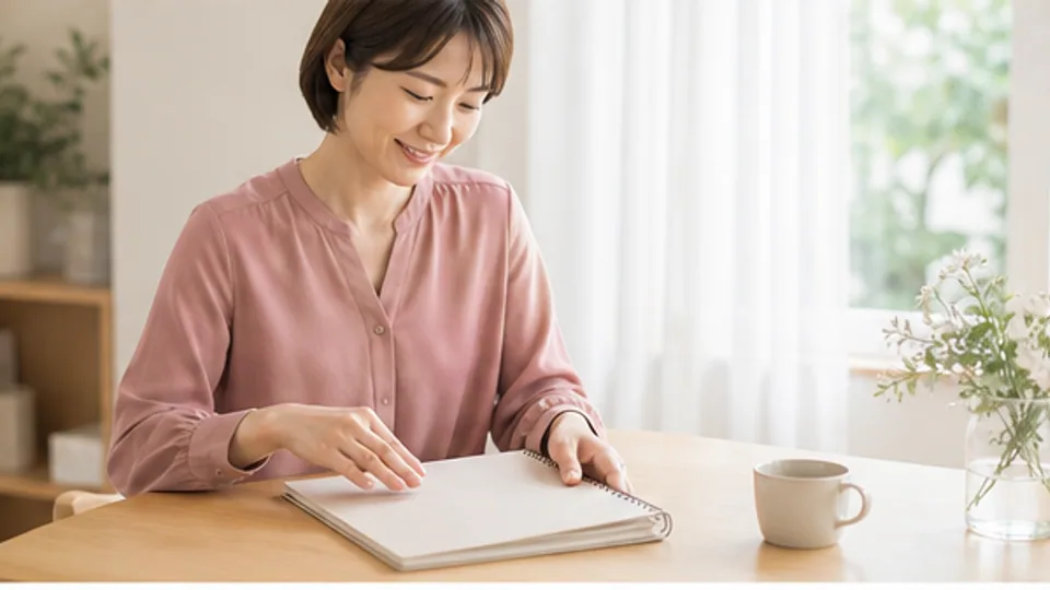 困ったときの相談先を確認しながらメモを取る手元