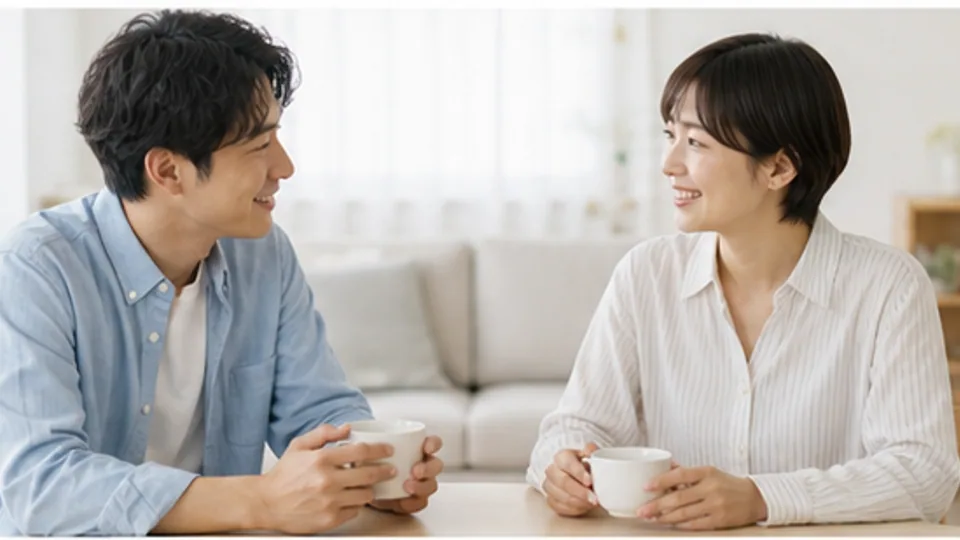 平均初婚年齢の統計資料を落ち着いて読む女性